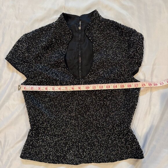 Zola Evening Beaded Top Black Women Size 8 - Picture 6 of 7